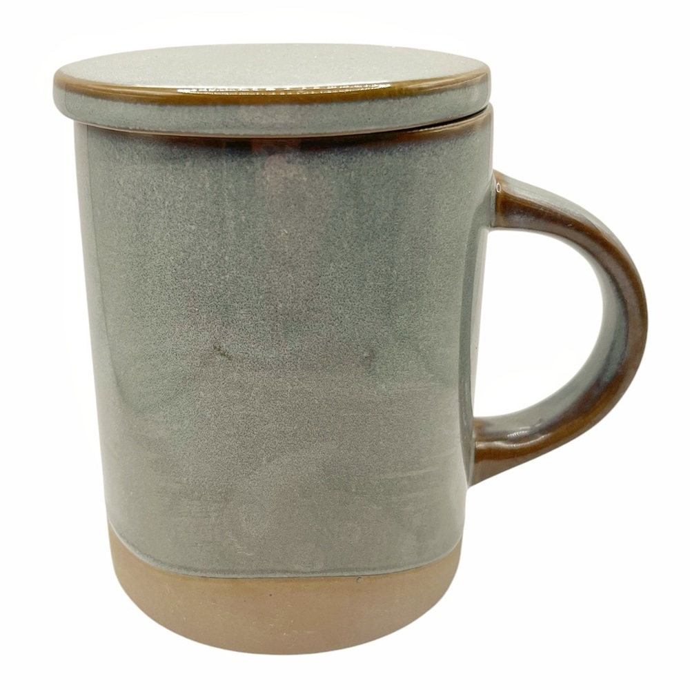 Indigo Earthenware Glazed Mug with Lid
